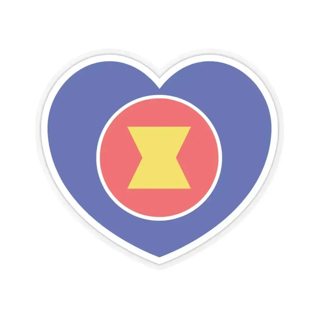 Heart Flag of ASEAN - STICKER Vinyl Kiss-Cut Decal 3 Inch Transparent - The Sticker Space