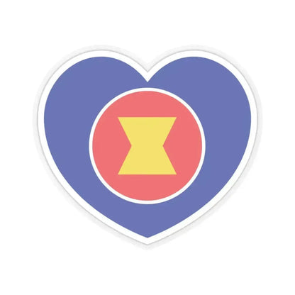 Heart Flag of ASEAN - STICKER Vinyl Kiss-Cut Decal 3 Inch Transparent - The Sticker Space