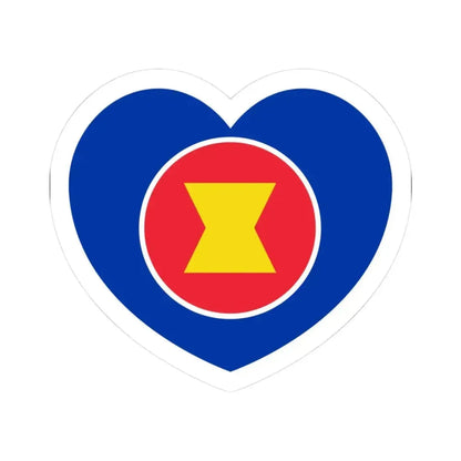 Heart Flag of ASEAN - STICKER Vinyl Kiss-Cut Decal 3 Inch White - The Sticker Space