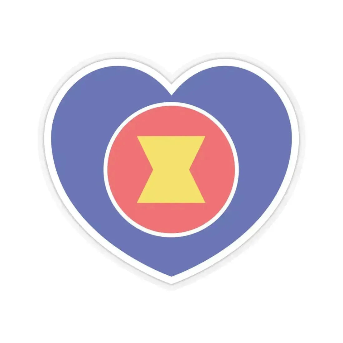 Heart Flag of ASEAN - STICKER Vinyl Kiss-Cut Decal 4 Inch Transparent - The Sticker Space