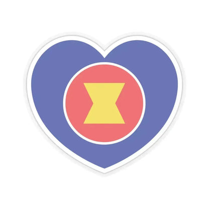 Heart Flag of ASEAN - STICKER Vinyl Kiss-Cut Decal 4 Inch Transparent - The Sticker Space