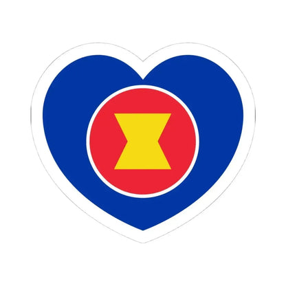 Heart Flag of ASEAN - STICKER Vinyl Kiss-Cut Decal 4 Inch White - The Sticker Space