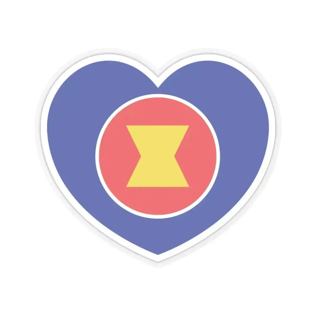 Heart Flag of ASEAN - STICKER Vinyl Kiss-Cut Decal 6 Inch Transparent - The Sticker Space