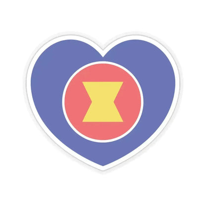 Heart Flag of ASEAN - STICKER Vinyl Kiss-Cut Decal 6 Inch Transparent - The Sticker Space