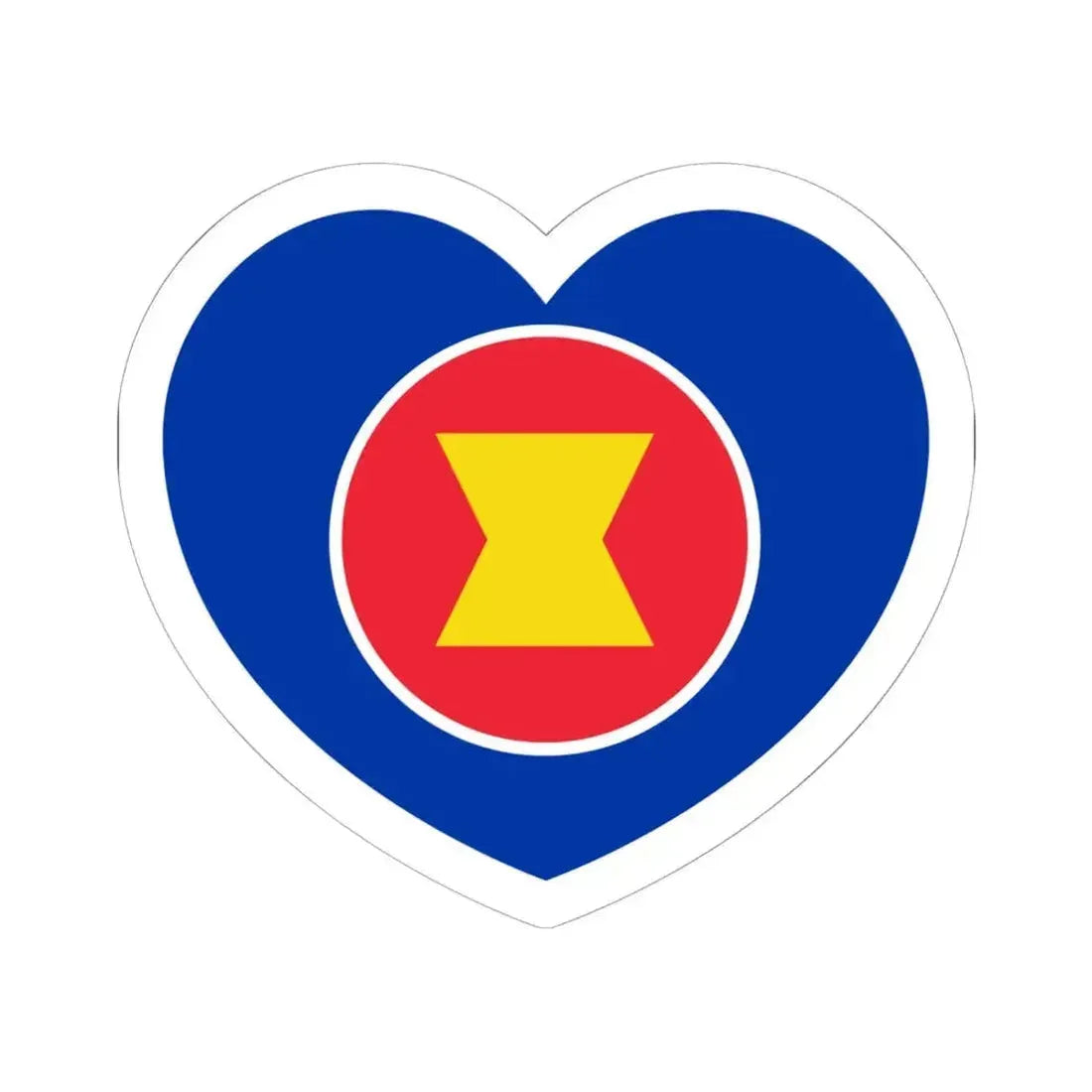 Heart Flag of ASEAN - STICKER Vinyl Kiss-Cut Decal 6 Inch White - The Sticker Space