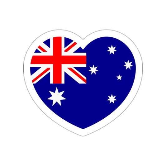 Heart Flag of Australia - STICKER Vinyl Die-Cut Decal-White-The Sticker Space