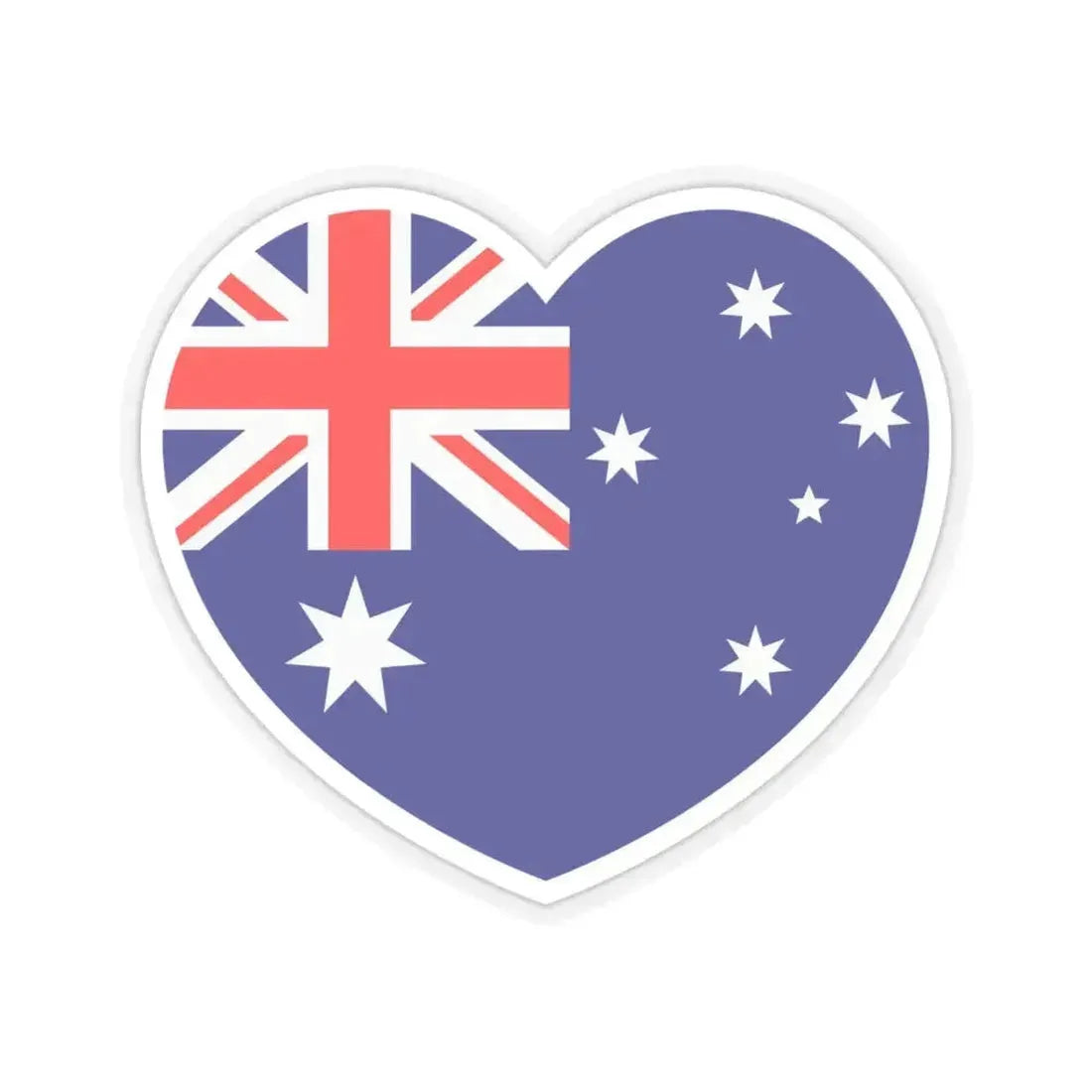 Heart Flag of Australia - STICKER Vinyl Kiss-Cut Decal 4 Inch Transparent - The Sticker Space