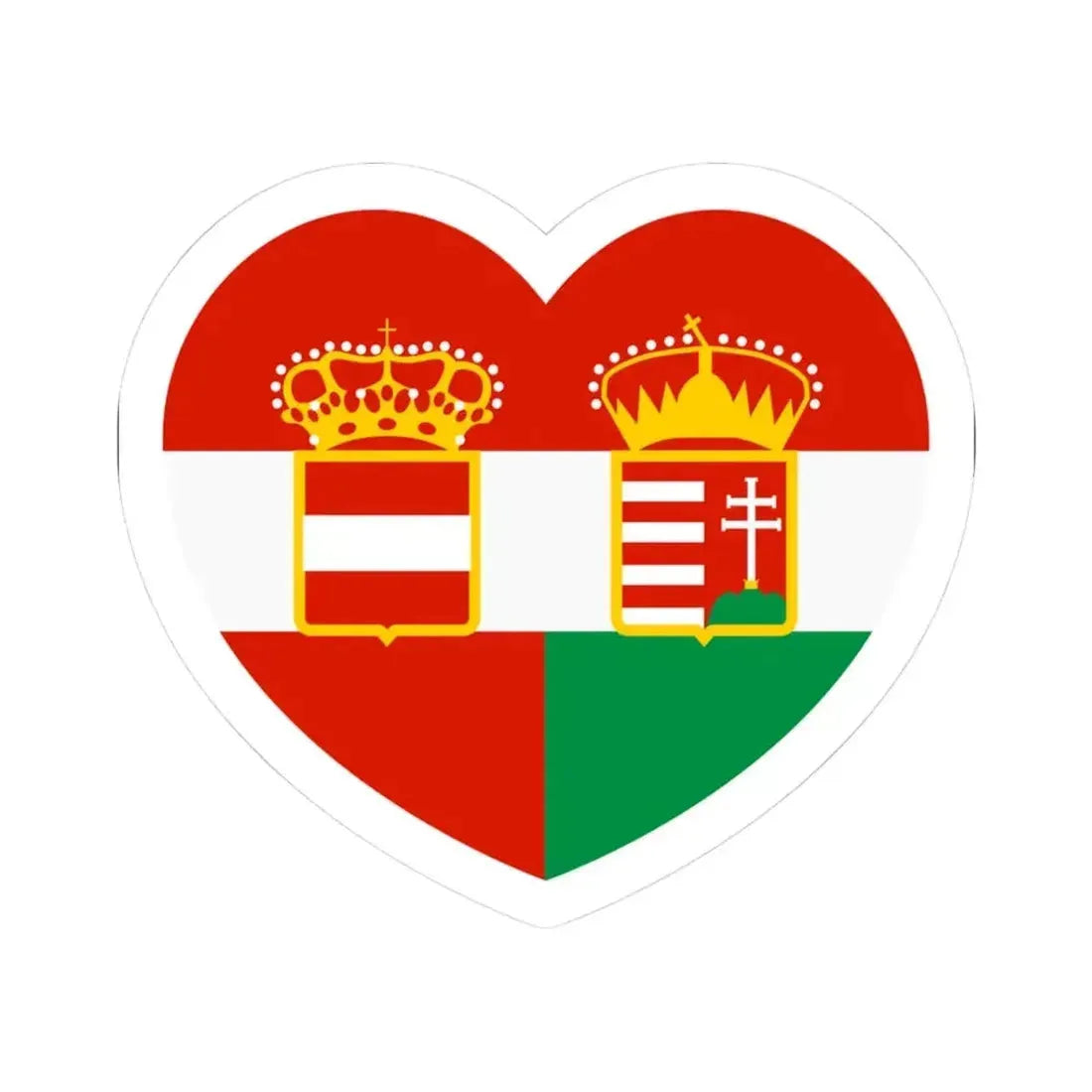 Heart Flag of Austria-Hungary - STICKER Vinyl Kiss-Cut Decal 3 Inch White - The Sticker Space