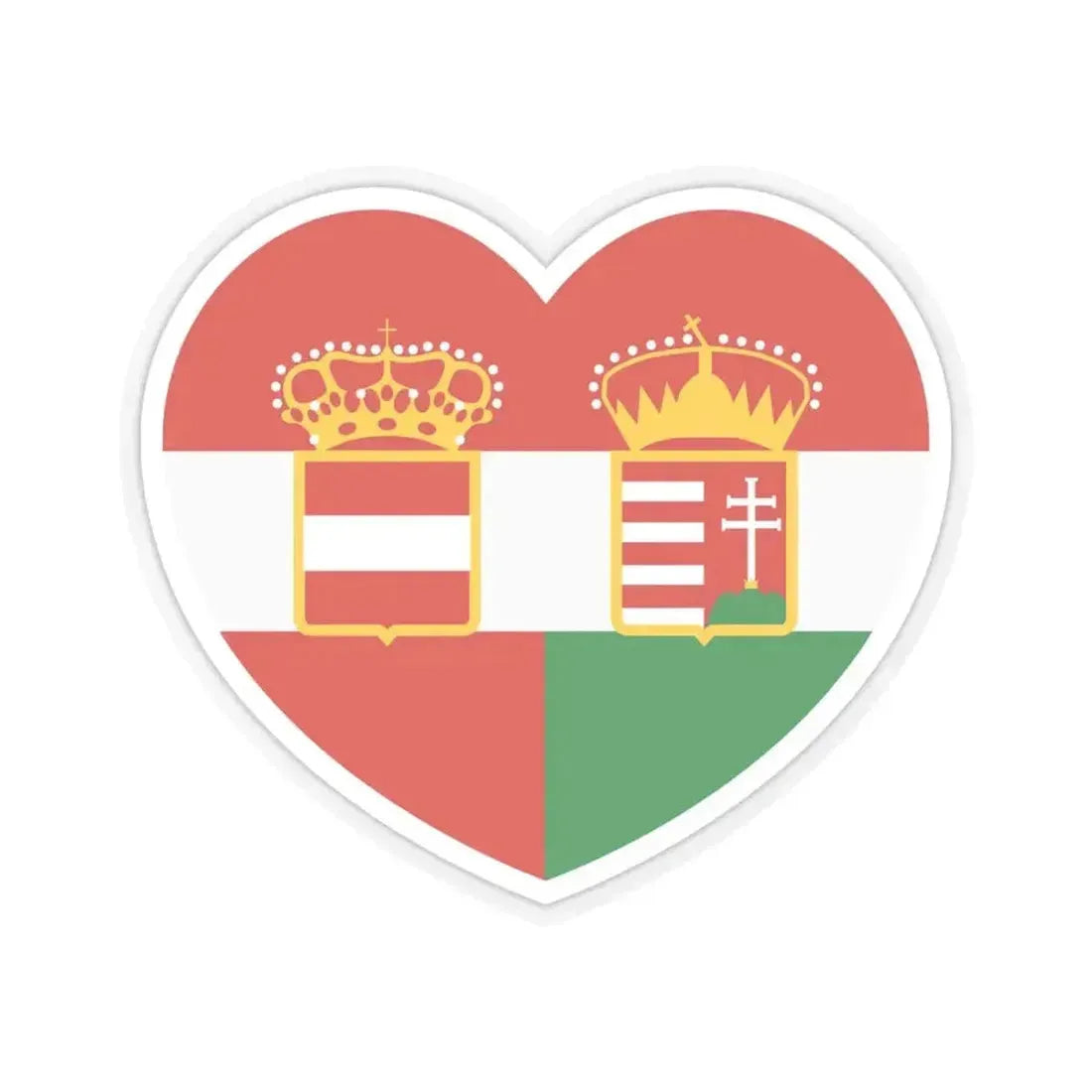 Heart Flag of Austria-Hungary - STICKER Vinyl Kiss-Cut Decal 4 Inch Transparent - The Sticker Space