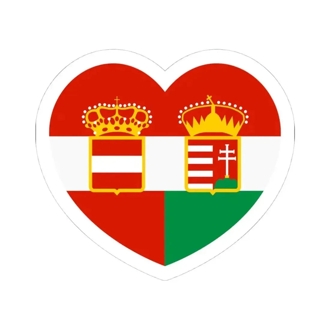Heart Flag of Austria-Hungary - STICKER Vinyl Kiss-Cut Decal 4 Inch White - The Sticker Space