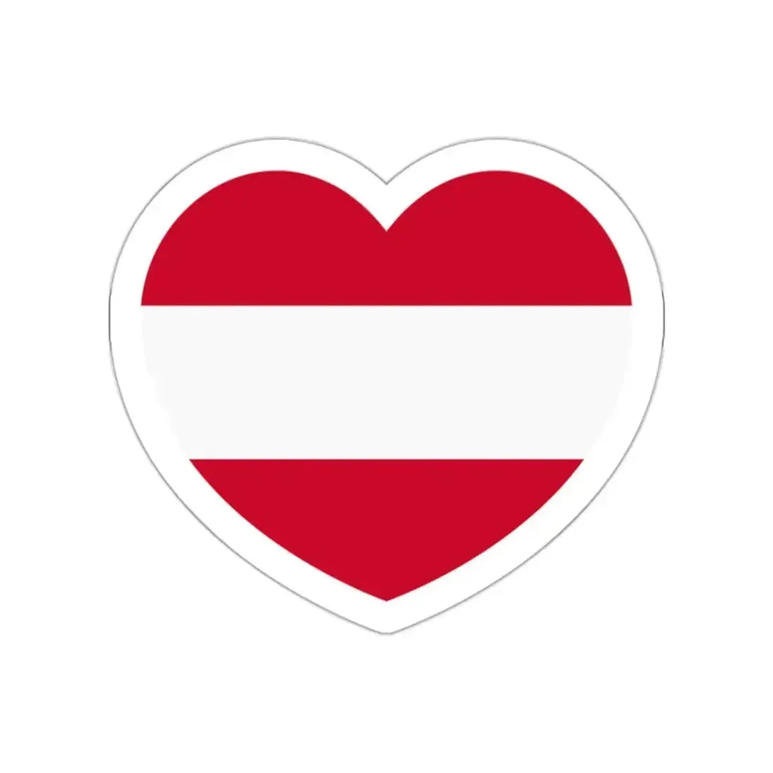 Heart Flag of Austria - STICKER Vinyl Die-Cut Decal White Die-Cut 2 Inch - The Sticker Space