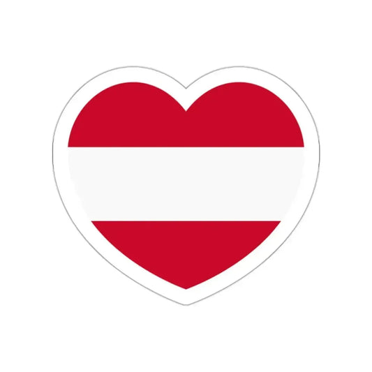 Heart Flag of Austria - STICKER Vinyl Die-Cut Decal White Die-Cut 2 Inch - The Sticker Space