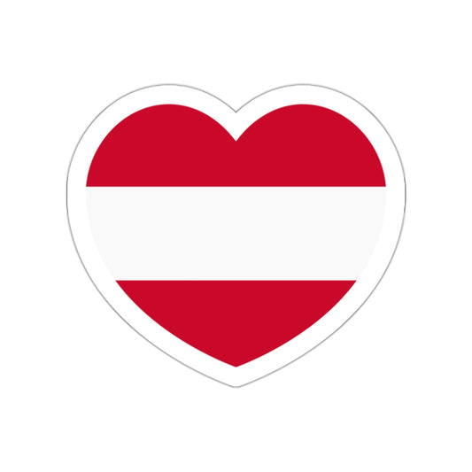 Heart Flag of Austria - STICKER Vinyl Die-Cut Decal-White-The Sticker Space