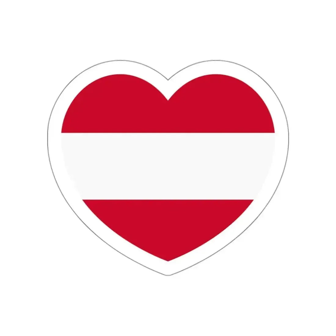 Heart Flag of Austria - STICKER Vinyl Die-Cut Decal White Die-Cut 3 Inch - The Sticker Space