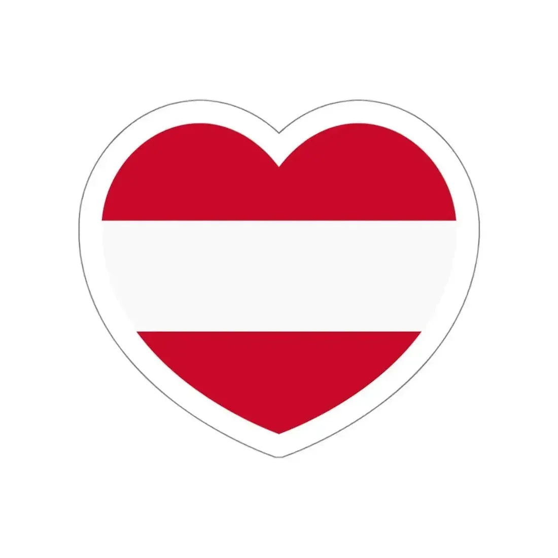 Heart Flag of Austria - STICKER Vinyl Die-Cut Decal White Die-Cut 6 Inch - The Sticker Space