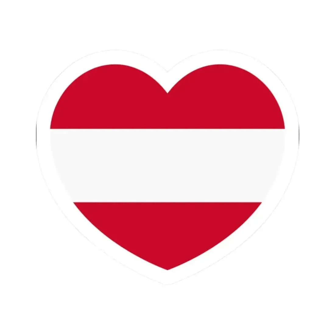 Heart Flag of Austria - STICKER Vinyl Kiss-Cut Decal 2 Inch White - The Sticker Space