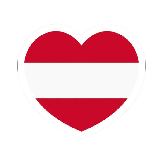 Heart Flag of Austria - STICKER Vinyl Kiss-Cut Decal 2 Inch White - The Sticker Space