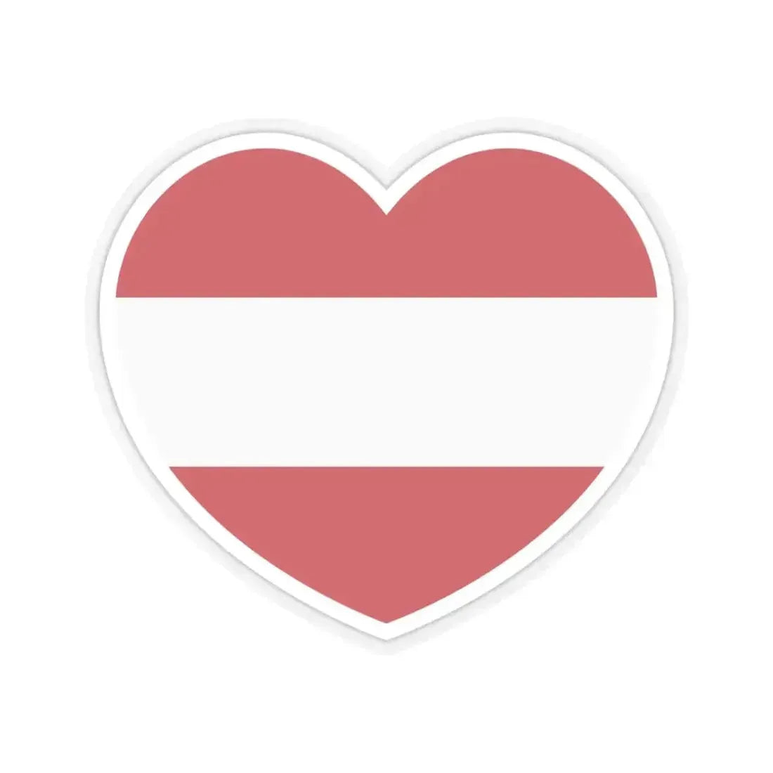 Heart Flag of Austria - STICKER Vinyl Kiss-Cut Decal 3 Inch Transparent - The Sticker Space
