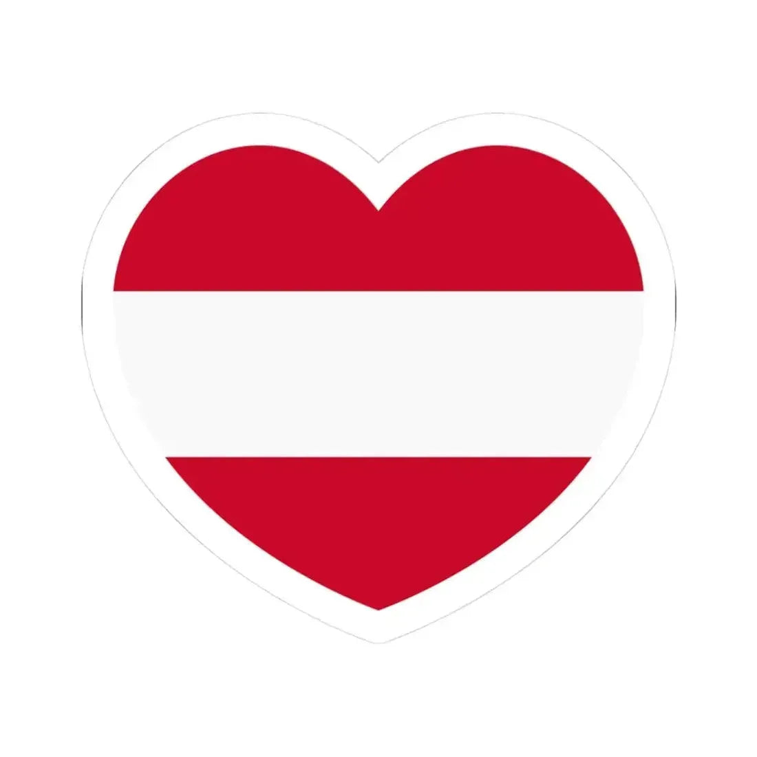 Heart Flag of Austria - STICKER Vinyl Kiss-Cut Decal 3 Inch White - The Sticker Space