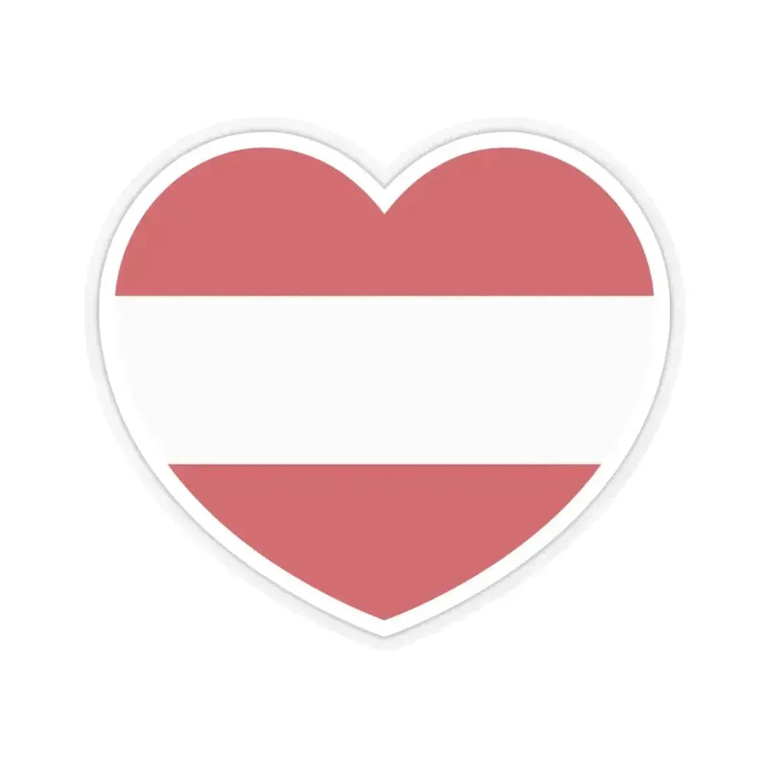 Heart Flag of Austria - STICKER Vinyl Kiss-Cut Decal 4 Inch Transparent - The Sticker Space
