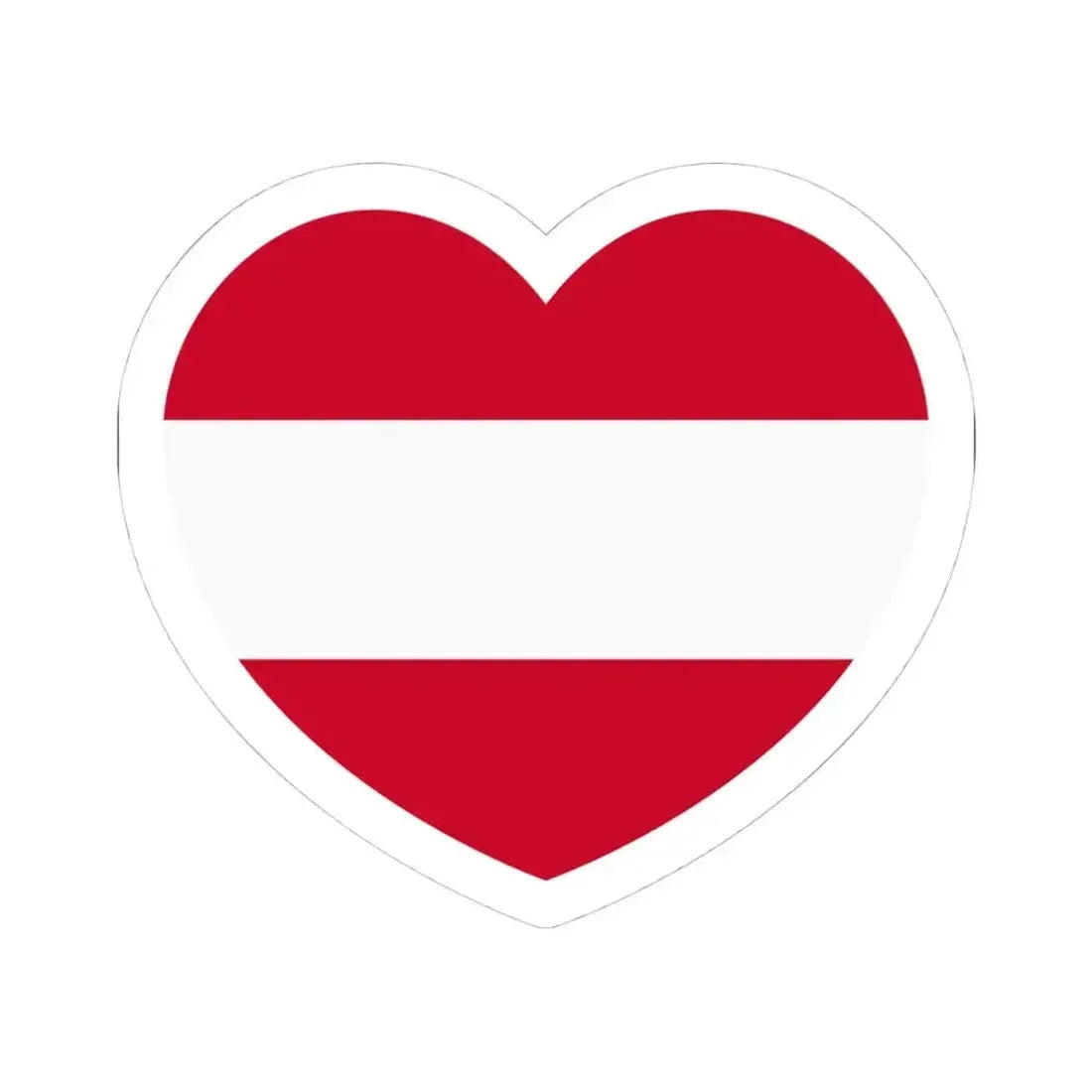 Heart Flag of Austria - STICKER Vinyl Kiss-Cut Decal 4 Inch White - The Sticker Space
