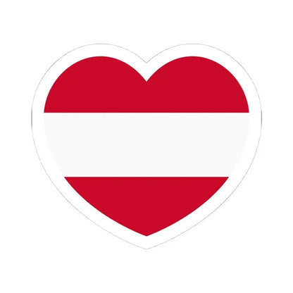 Heart Flag of Austria - STICKER Vinyl Kiss-Cut Decal 4 Inch White - The Sticker Space