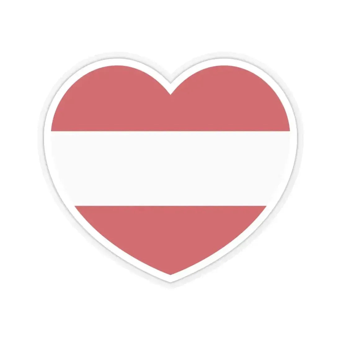 Heart Flag of Austria - STICKER Vinyl Kiss-Cut Decal 6 Inch Transparent - The Sticker Space
