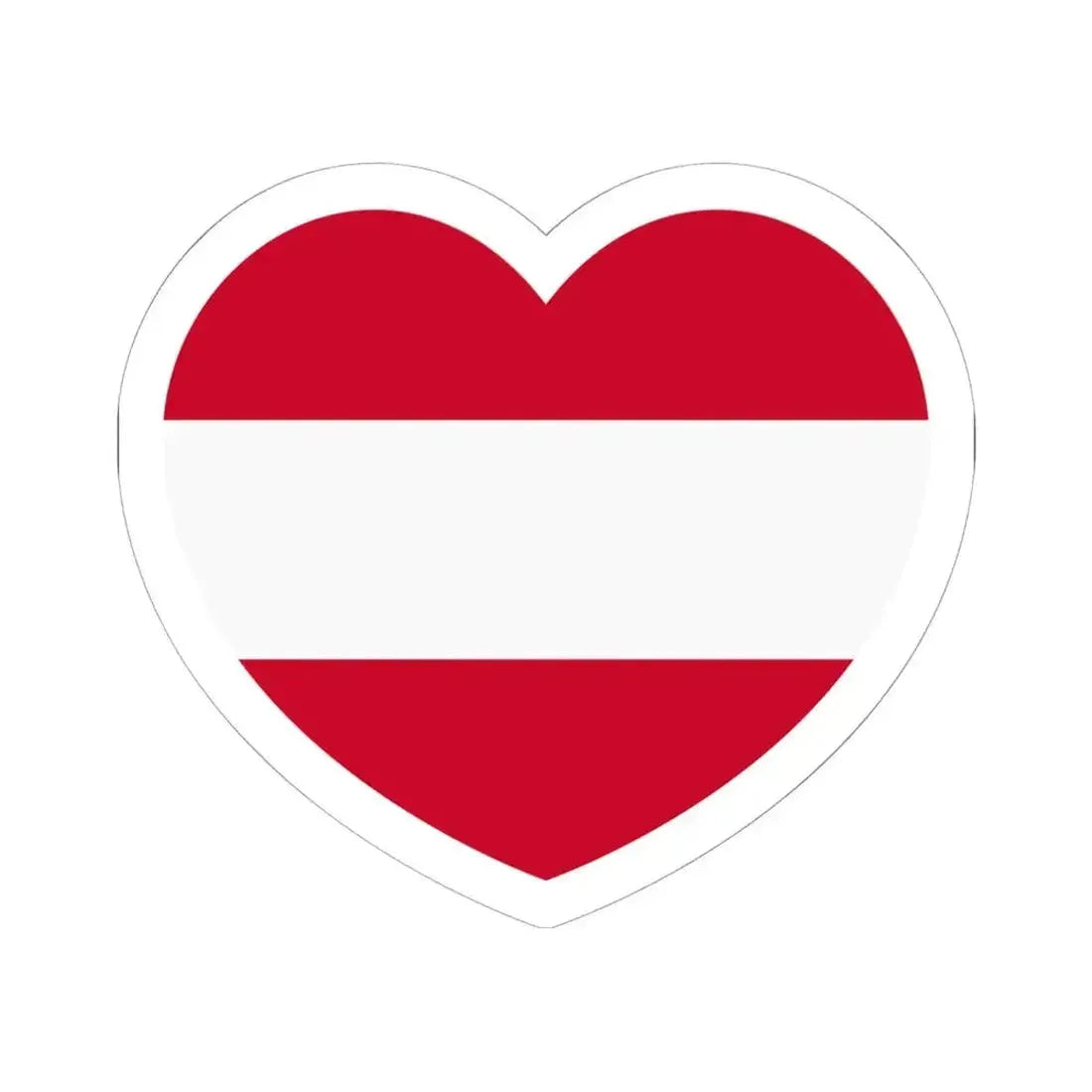 Heart Flag of Austria - STICKER Vinyl Kiss-Cut Decal 6 Inch White - The Sticker Space