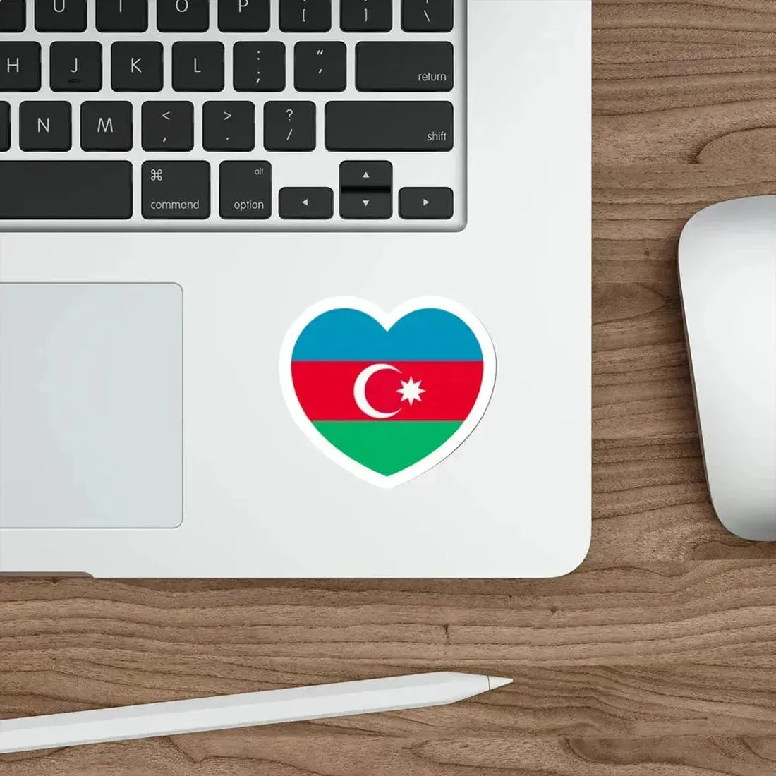 Heart Flag of Azerbaijan 1991-2013 - STICKER Vinyl Die-Cut Decal - The Sticker Space