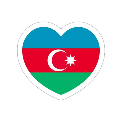 Heart Flag of Azerbaijan 1991-2013 - STICKER Vinyl Die-Cut Decal White Die-Cut 2 Inch - The Sticker Space