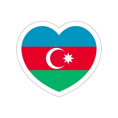 Heart Flag of Azerbaijan 1991-2013 - STICKER Vinyl Die-Cut Decal White Die-Cut 3 Inch - The Sticker Space