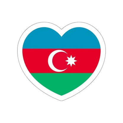 Heart Flag of Azerbaijan 1991-2013 - STICKER Vinyl Die-Cut Decal White Die-Cut 4 Inch - The Sticker Space