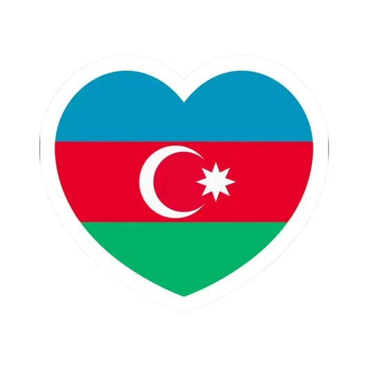 Heart Flag of Azerbaijan 1991-2013 - STICKER Vinyl Kiss-Cut Decal 2 Inch White - The Sticker Space