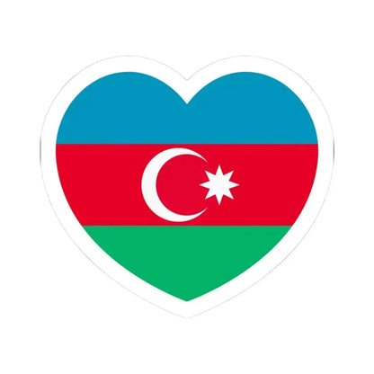 Heart Flag of Azerbaijan 1991-2013 - STICKER Vinyl Kiss-Cut Decal 3 Inch White - The Sticker Space