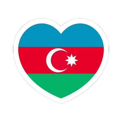 Heart Flag of Azerbaijan 1991-2013 - STICKER Vinyl Kiss-Cut Decal 4 Inch White - The Sticker Space