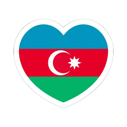 Heart Flag of Azerbaijan 1991-2013 - STICKER Vinyl Kiss-Cut Decal 6 Inch White - The Sticker Space