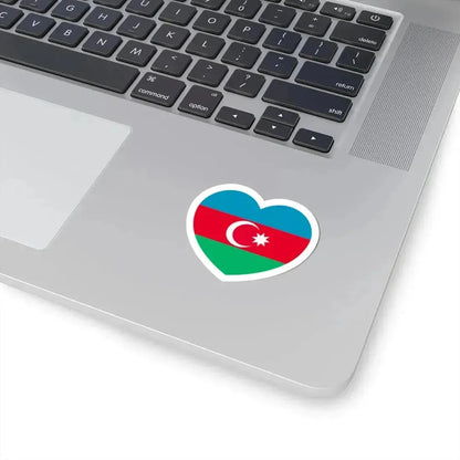 Heart Flag of Azerbaijan 1991-2013 - STICKER Vinyl Kiss-Cut Decal - The Sticker Space