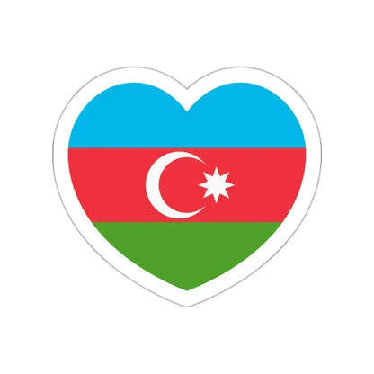 Heart Flag of Azerbaijan - STICKER Vinyl Die-Cut Decal White Die-Cut 2 Inch - The Sticker Space