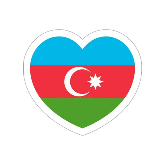 Heart Flag of Azerbaijan - STICKER Vinyl Die-Cut Decal White Die-Cut 2 Inch - The Sticker Space