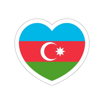 Heart Flag of Azerbaijan - STICKER Vinyl Die-Cut Decal White Die-Cut 3 Inch - The Sticker Space