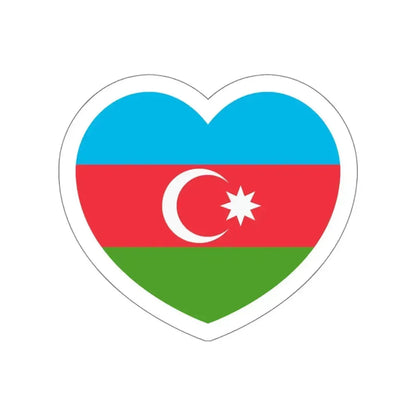Heart Flag of Azerbaijan - STICKER Vinyl Die-Cut Decal White Die-Cut 5 Inch - The Sticker Space