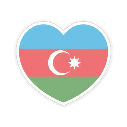 Heart Flag of Azerbaijan - STICKER Vinyl Kiss-Cut Decal 2 Inch Transparent - The Sticker Space