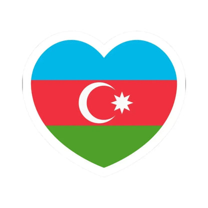 Heart Flag of Azerbaijan - STICKER Vinyl Kiss-Cut Decal 2 Inch White - The Sticker Space
