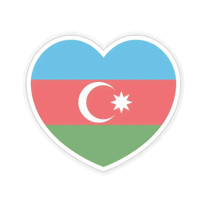 Heart Flag of Azerbaijan - STICKER Vinyl Kiss-Cut Decal 3 Inch Transparent - The Sticker Space