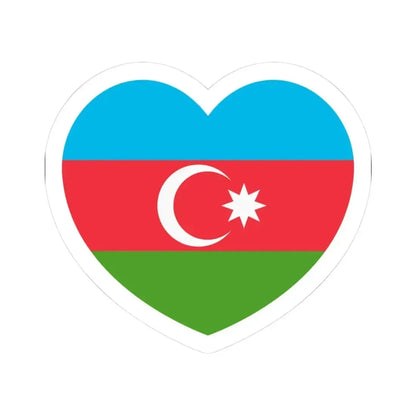 Heart Flag of Azerbaijan - STICKER Vinyl Kiss-Cut Decal 3 Inch White - The Sticker Space
