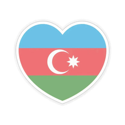 Heart Flag of Azerbaijan - STICKER Vinyl Kiss-Cut Decal 4 Inch Transparent - The Sticker Space
