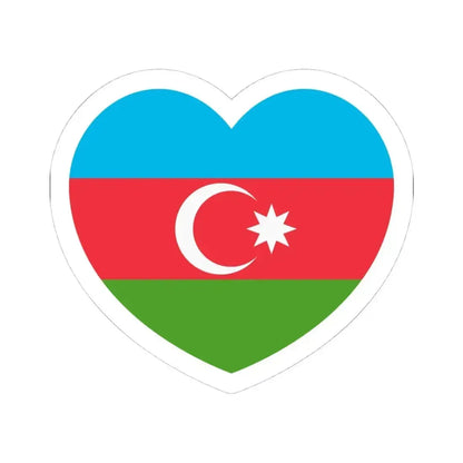 Heart Flag of Azerbaijan - STICKER Vinyl Kiss-Cut Decal 4 Inch White - The Sticker Space