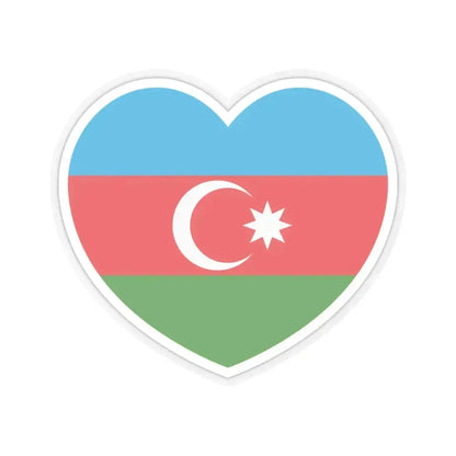 Heart Flag of Azerbaijan - STICKER Vinyl Kiss-Cut Decal 6 Inch Transparent - The Sticker Space