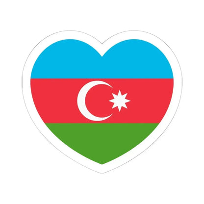 Heart Flag of Azerbaijan - STICKER Vinyl Kiss-Cut Decal 6 Inch White - The Sticker Space