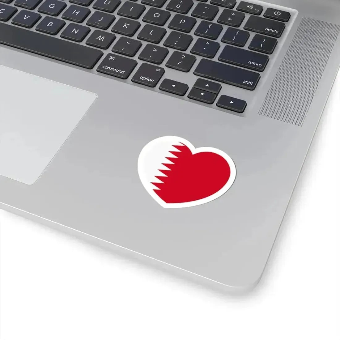 Heart Flag of Bahrain 1972-2002 - STICKER Vinyl Kiss-Cut Decal - The Sticker Space